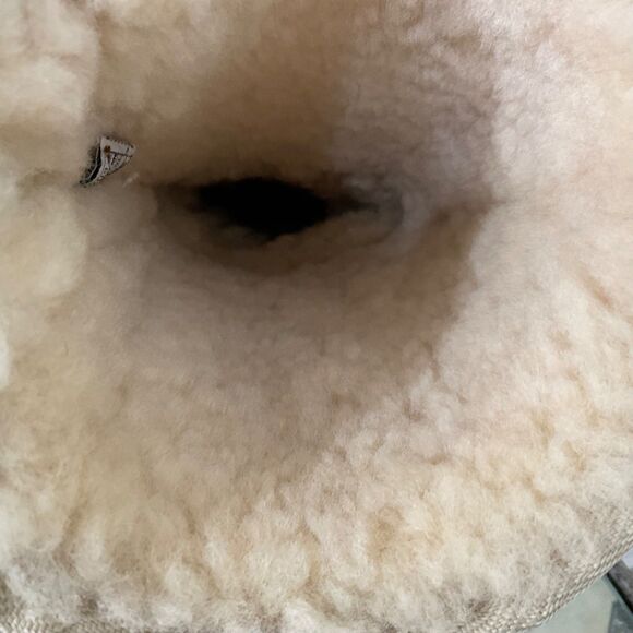 UGG Knightsbridge Tall Suede Boots 5119 women’s size 6 Tan Shearling  Back Zip - Picture 14 of 15